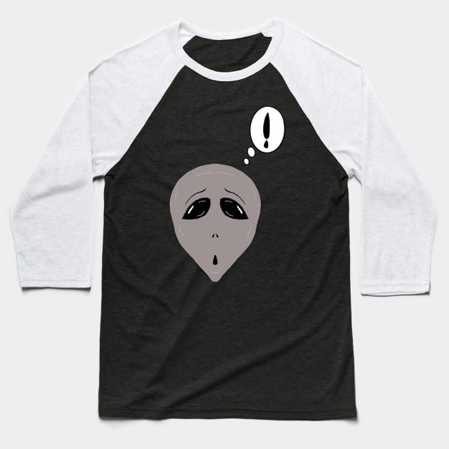 Surprised Alien Gray! Baseball T-Shirt by DMcK Designs